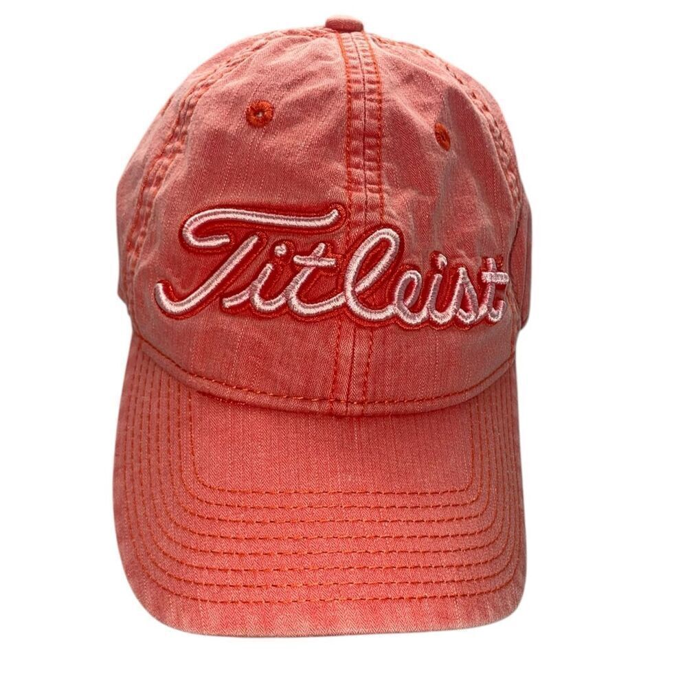 Titleist Golf Red with Red Contrasting Lettering Adjustable Strap Back Hat Ball